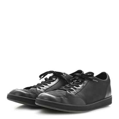 Louis Vuitton Calfskin Nylon Damier Offshore Sneakers 11 Black 4 of 9