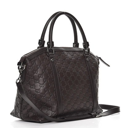 Gucci Guccissima Medium GG Charm Dome Satchel Dark Brown 4 of 8