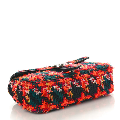 Gucci Tweed Check Poule Calfskin Small GG Marmont Shoulder Bag Pink Petroleum Multicolor Black 4 of 11