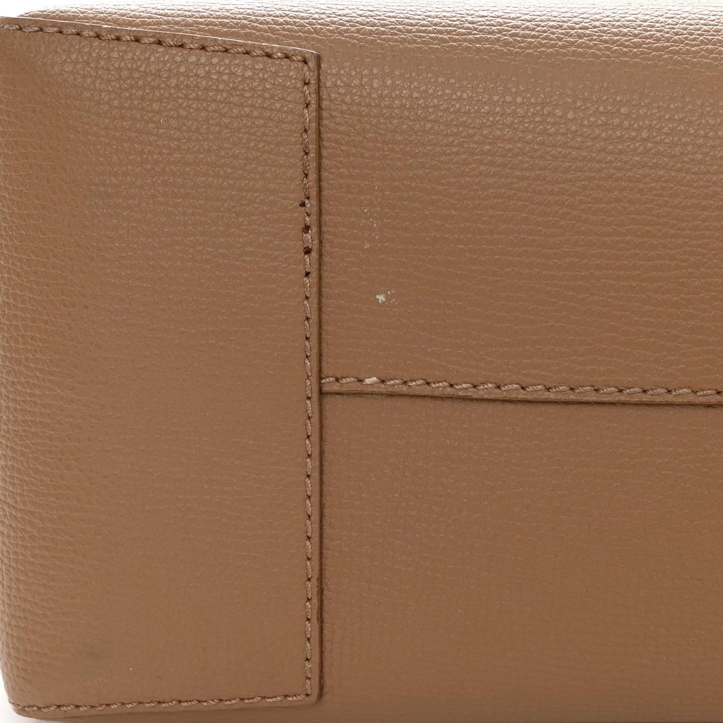 Calfskin TB Motif Embossed Medium Tote Camel