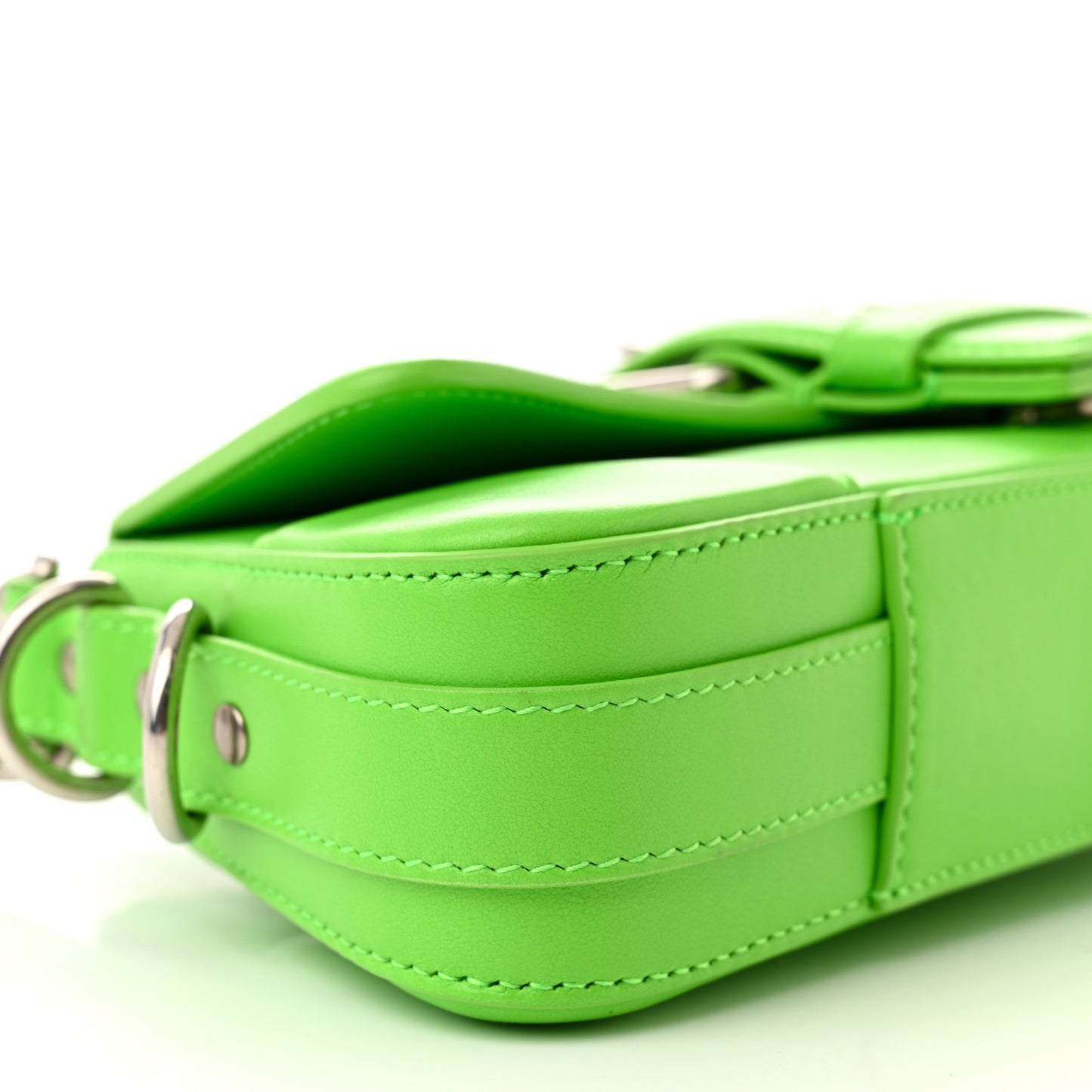Smooth Calfskin Small Lindsay Shoulder Bag Acid Green