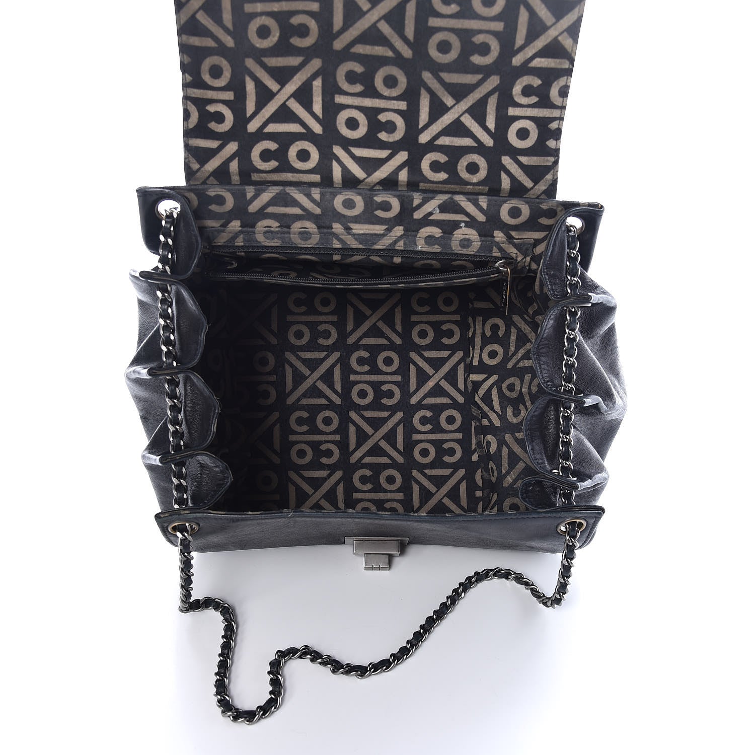 Chanel Lambskin Chocolate Bar Accordion Mademoiselle Flap Black 5 of 25