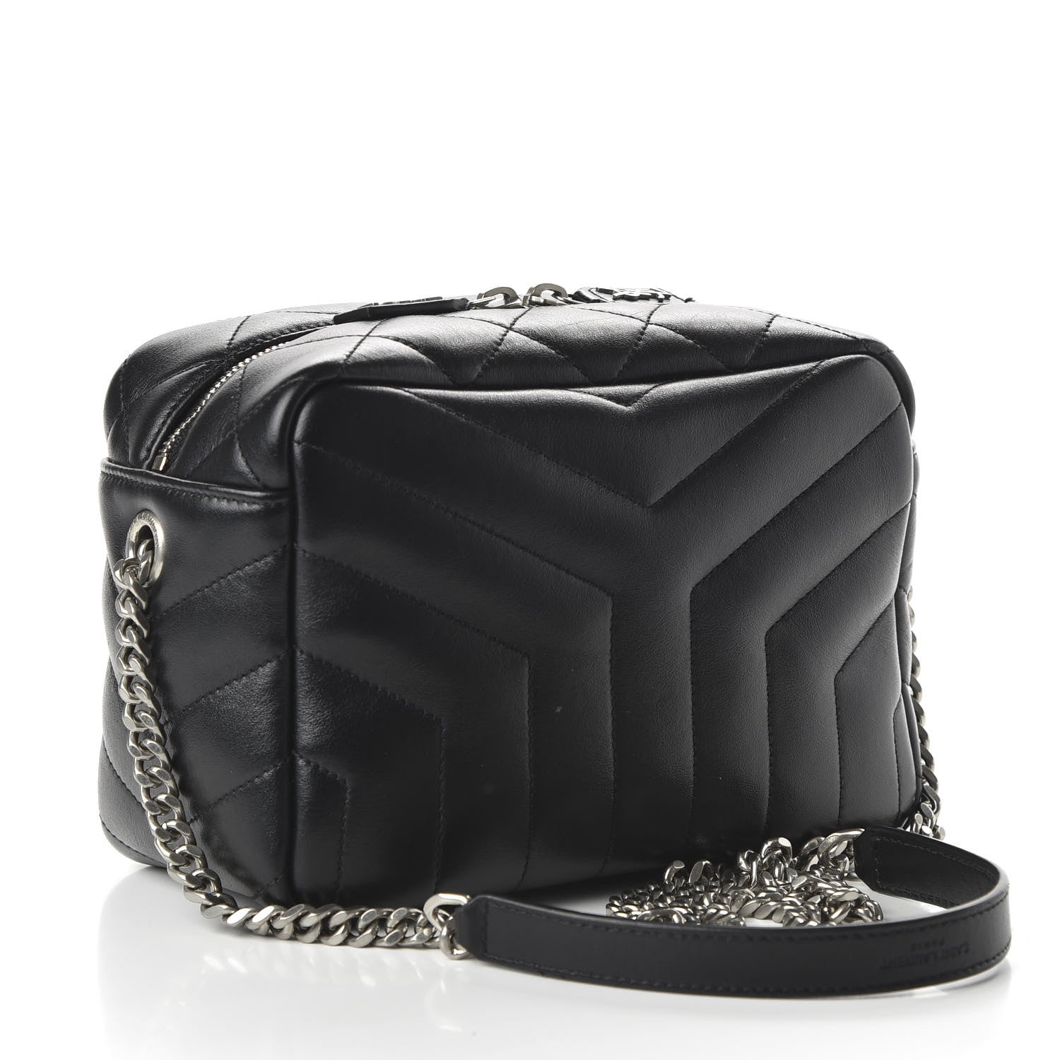 Saint Laurent Calfskin Y Quilted Monogram Small Loulou Bowling Bag Black 3 of 9