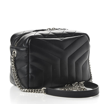 Saint Laurent Calfskin Y Quilted Monogram Small Loulou Bowling Bag Black 3 of 9
