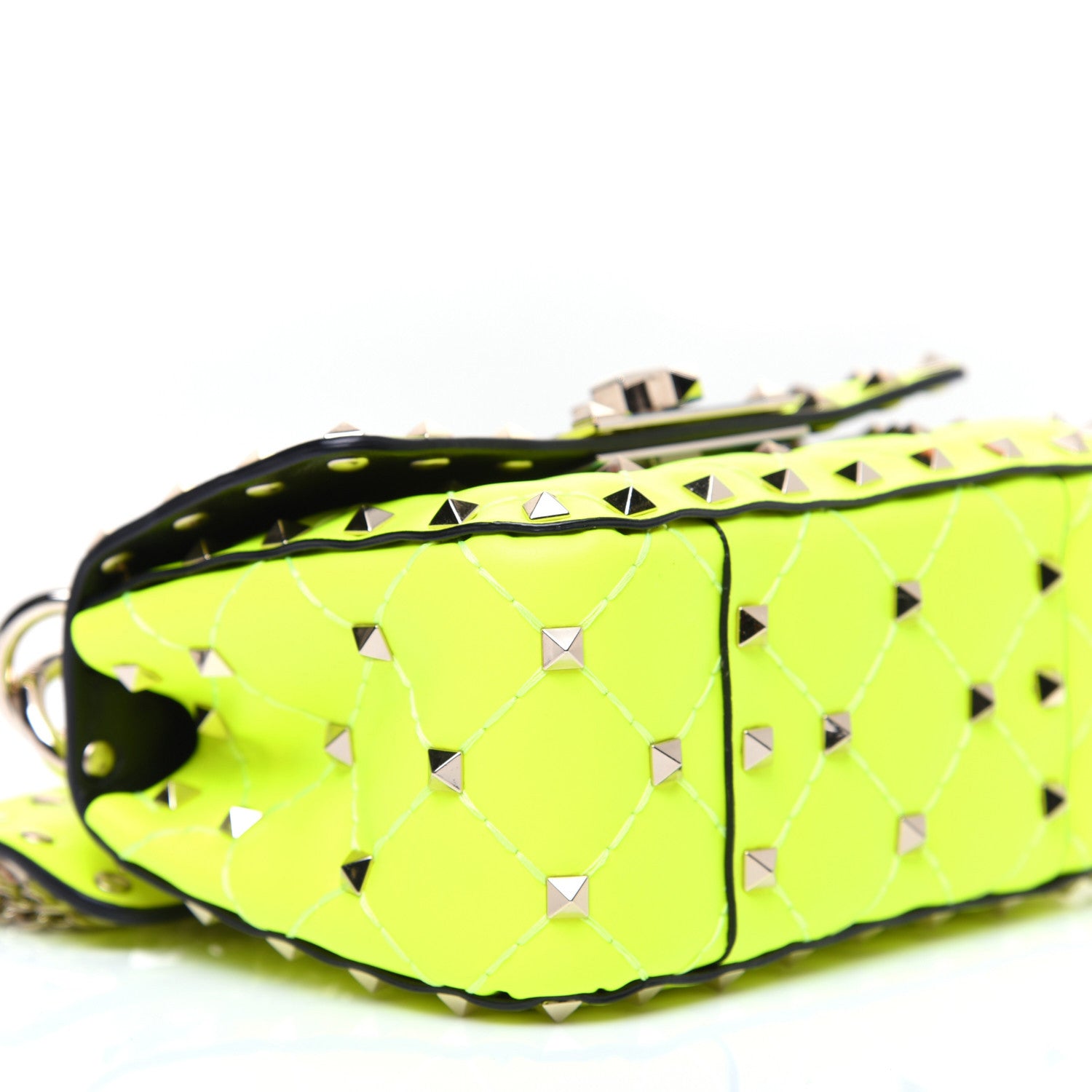 Valentino Garavani Calfskin Micro Rockstud Spike Shoulder Bag Lime 6 of 11