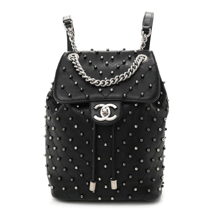 Chanel Lambskin Chevron Quilted Studded Stud Wars Backpack Black 1 of 10