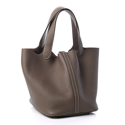 Hermes Taurillon Clemence Picotin Lock 22 MM Etoupe 3 of 9