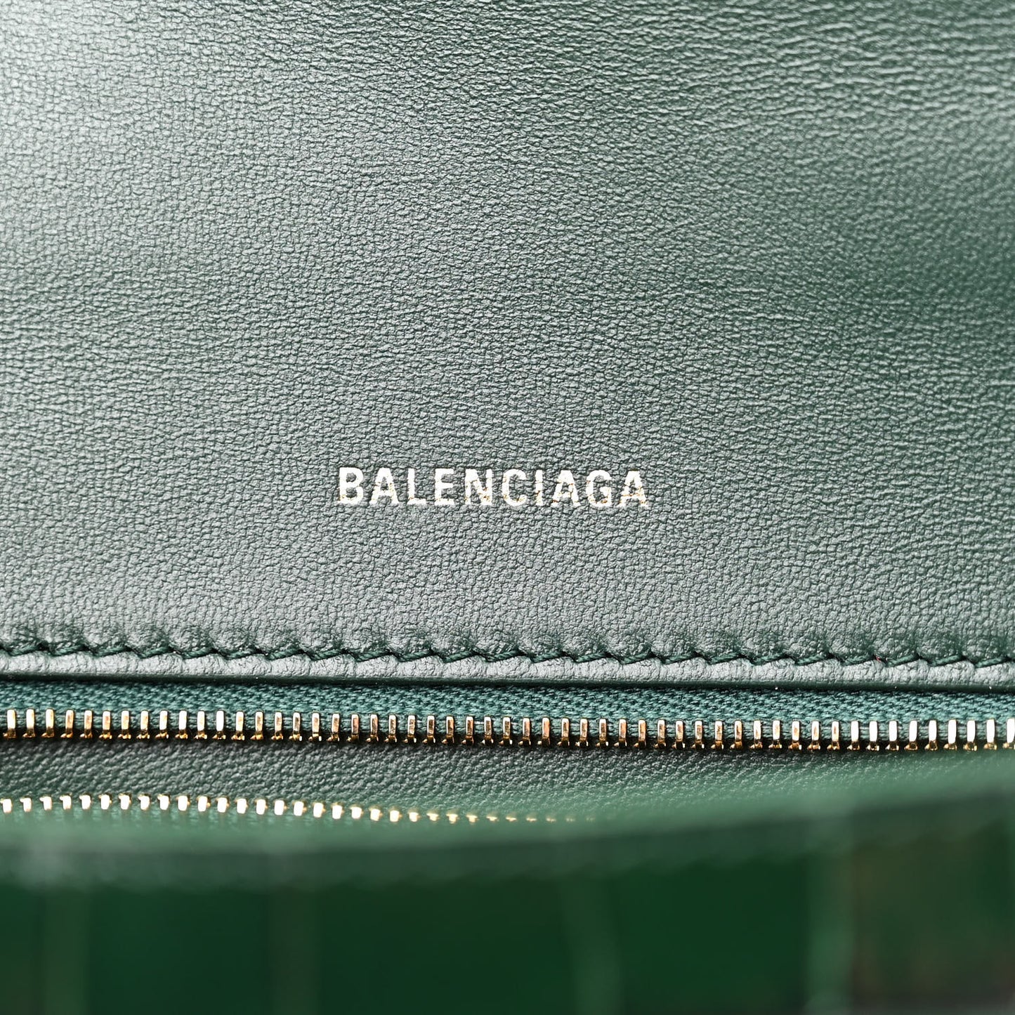 Shiny Calfskin Crocodile Embossed Small Hourglass Top Handle Bag Forest Green
