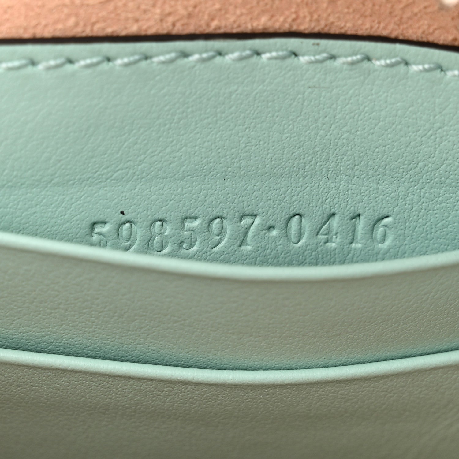 Gucci Calfskin Matelasse Mini GG Marmont Crossbody Bag Water Green 7 of 10