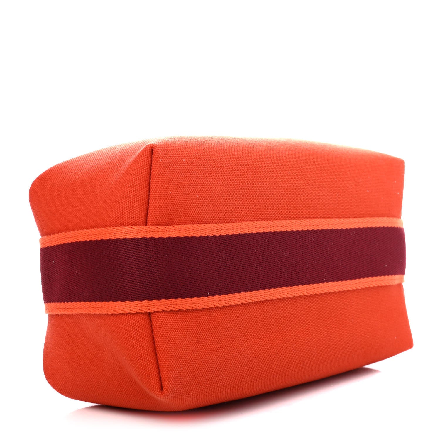 Hermes Canvas Small Bride-A-Brac Pouch Orange Burgundy 3 of 4