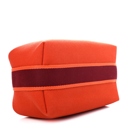 Hermes Canvas Small Bride-A-Brac Pouch Orange Burgundy 3 of 4