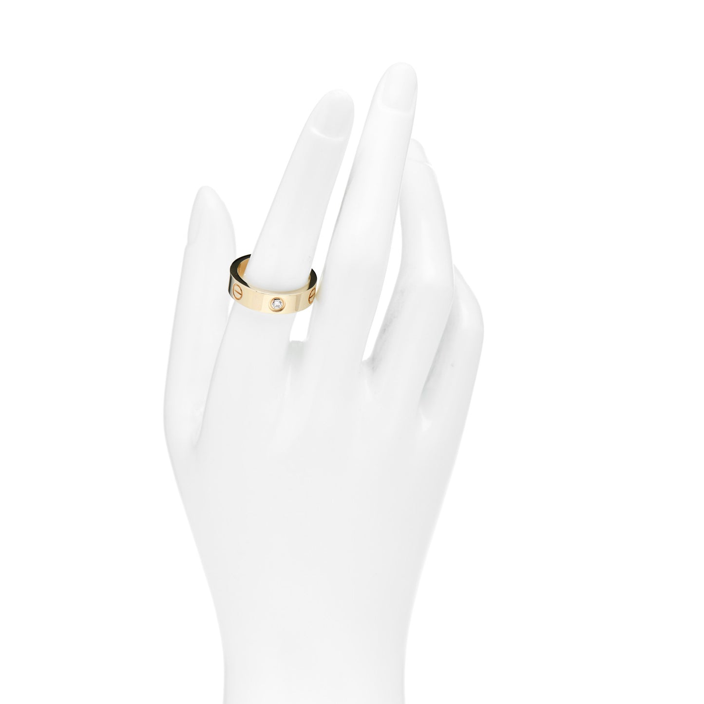 18K Yellow Gold 3 Diamond 5.5mm LOVE Ring 57 8