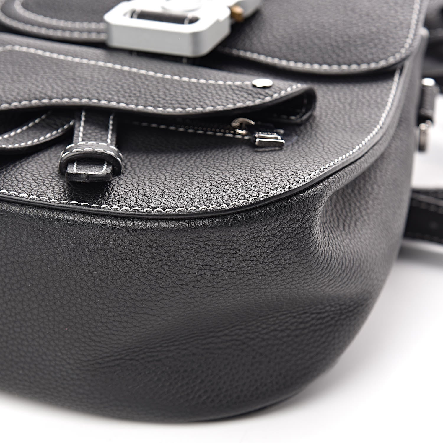 Christian Dior Calfskin Saddle Backpack Black 11 of 12