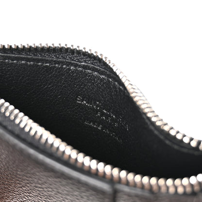 Saint Laurent Grained Calfskin 5 Fragments Zip Pouch Card Holder Black 6 of 8
