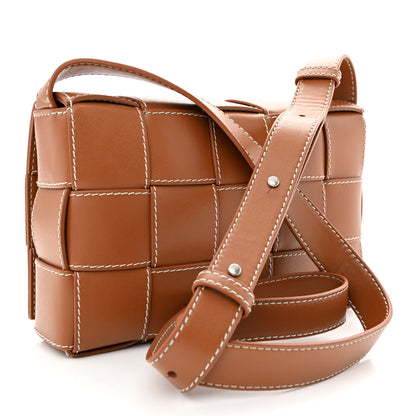 Bottega Veneta Lambskin Maxi Intrecciato Edge Stitch Cassette Crossbody Bag Wood 3 of 10