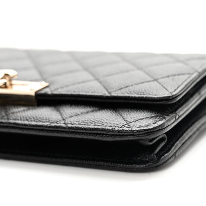 Chanel Caviar Quilted Golden Class Wallet On Chain WOC Black 11 of 12