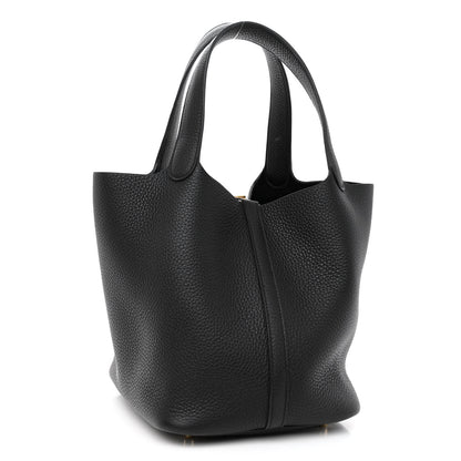 Hermes Taurillon Clemence Picotin Lock 22 MM Black 3 of 9