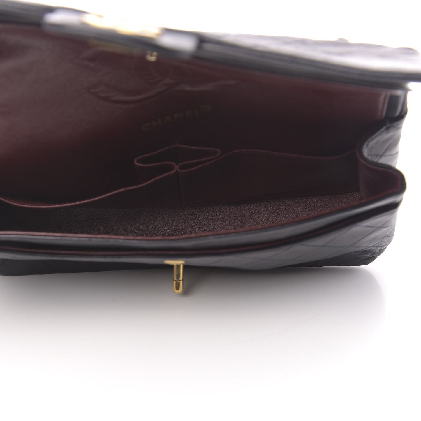 Lambskin Quilted Medium Double Flap Navy
