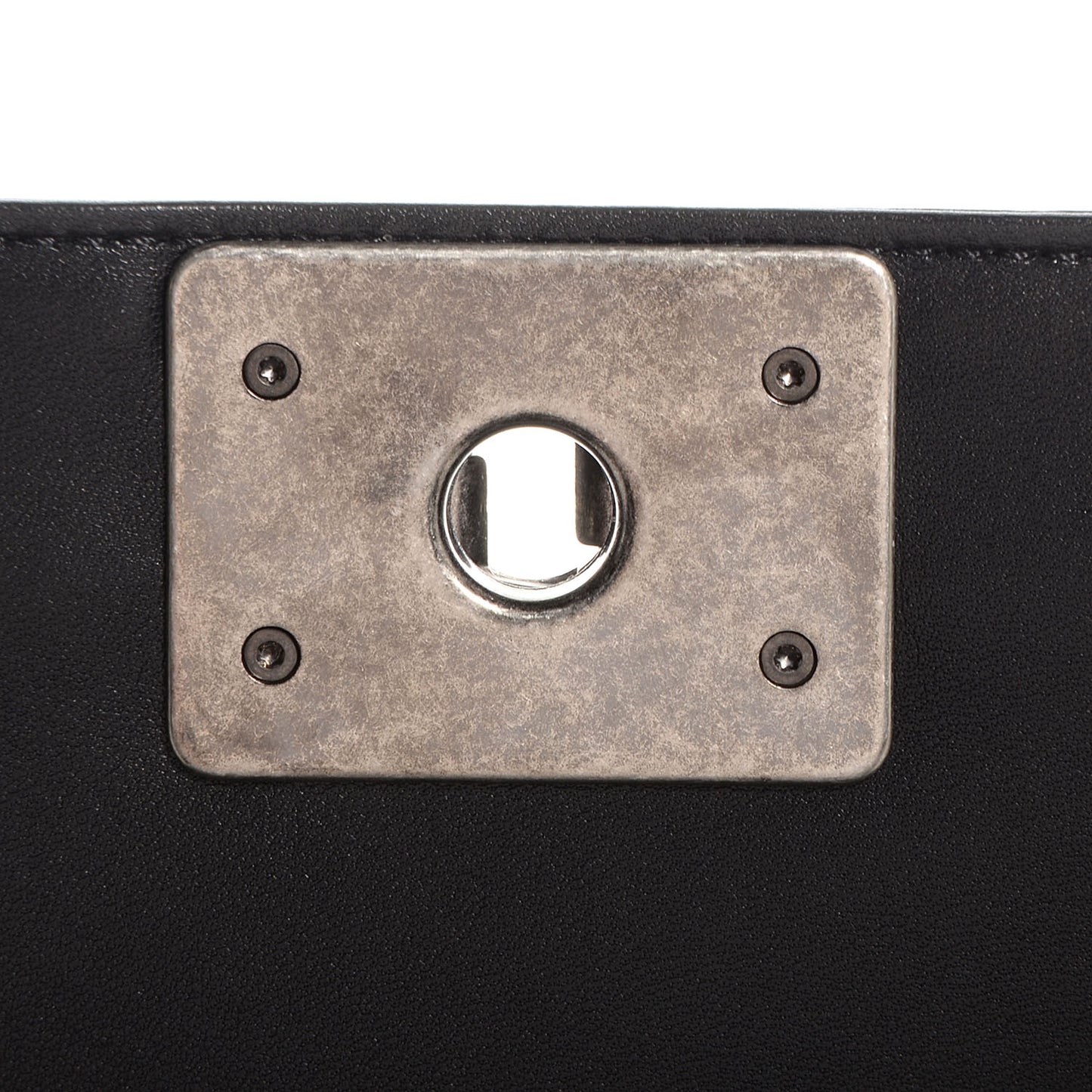 Lambskin Quilted Large Boy Flap Black
