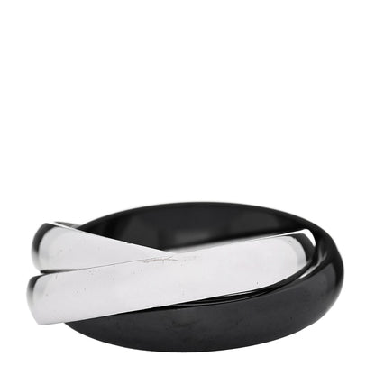 Cartier 18K White Gold Black Ceramic Trinity Ring 51 5.75 3 of 5
