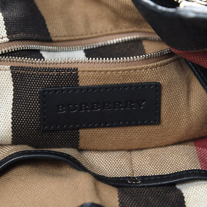 Burberry Grainy Calfskin House Check Medium Maidstone Black 6 of 14