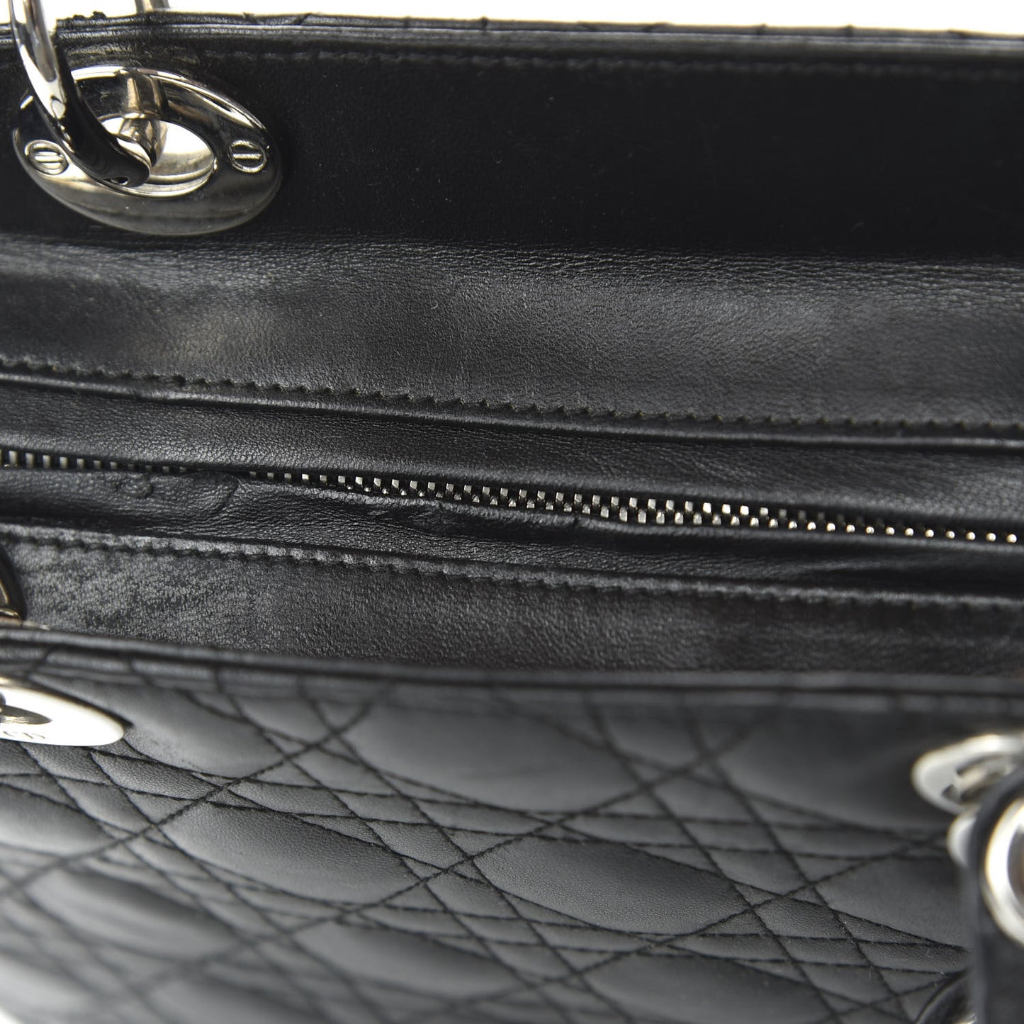 Lambskin Cannage Large Lady Dior Black
