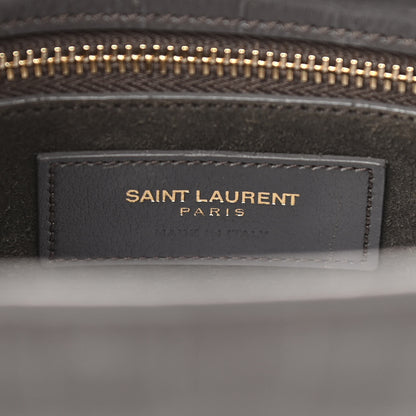 Saint Laurent Calfskin Crocodile Embossed Small Sac De Jour Fog 7 of 12