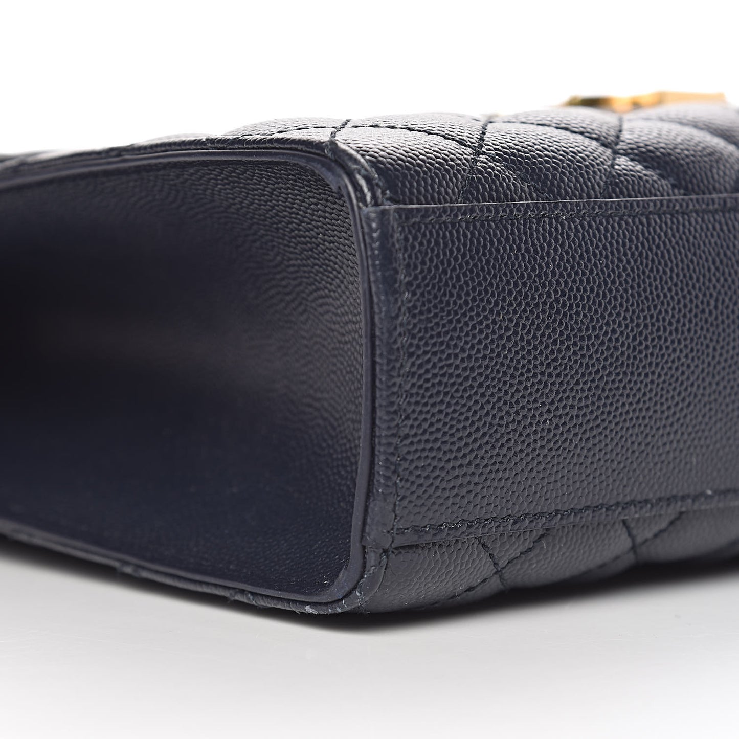 Grain De Poudre Mixed Matelasse Large Triquilt Monogram Satchel Deep Marine