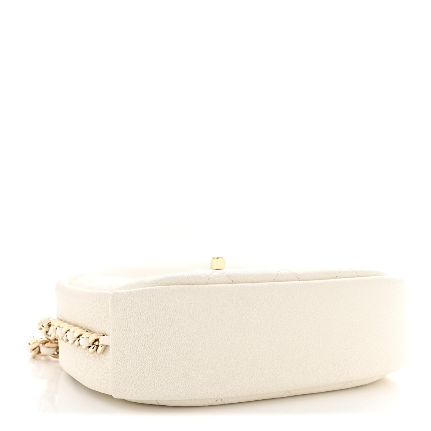 Goatskin Quilted Small Casual Trip Camera Case White