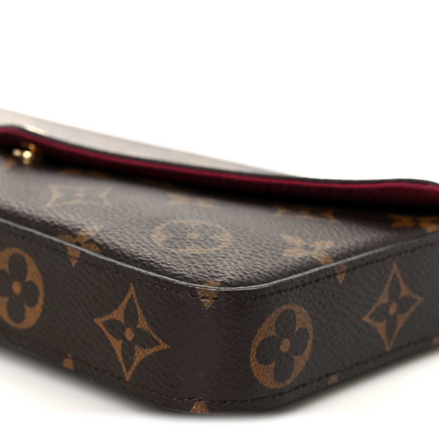 Monogram Pochette Felicie Chain Wallet Fuchsia