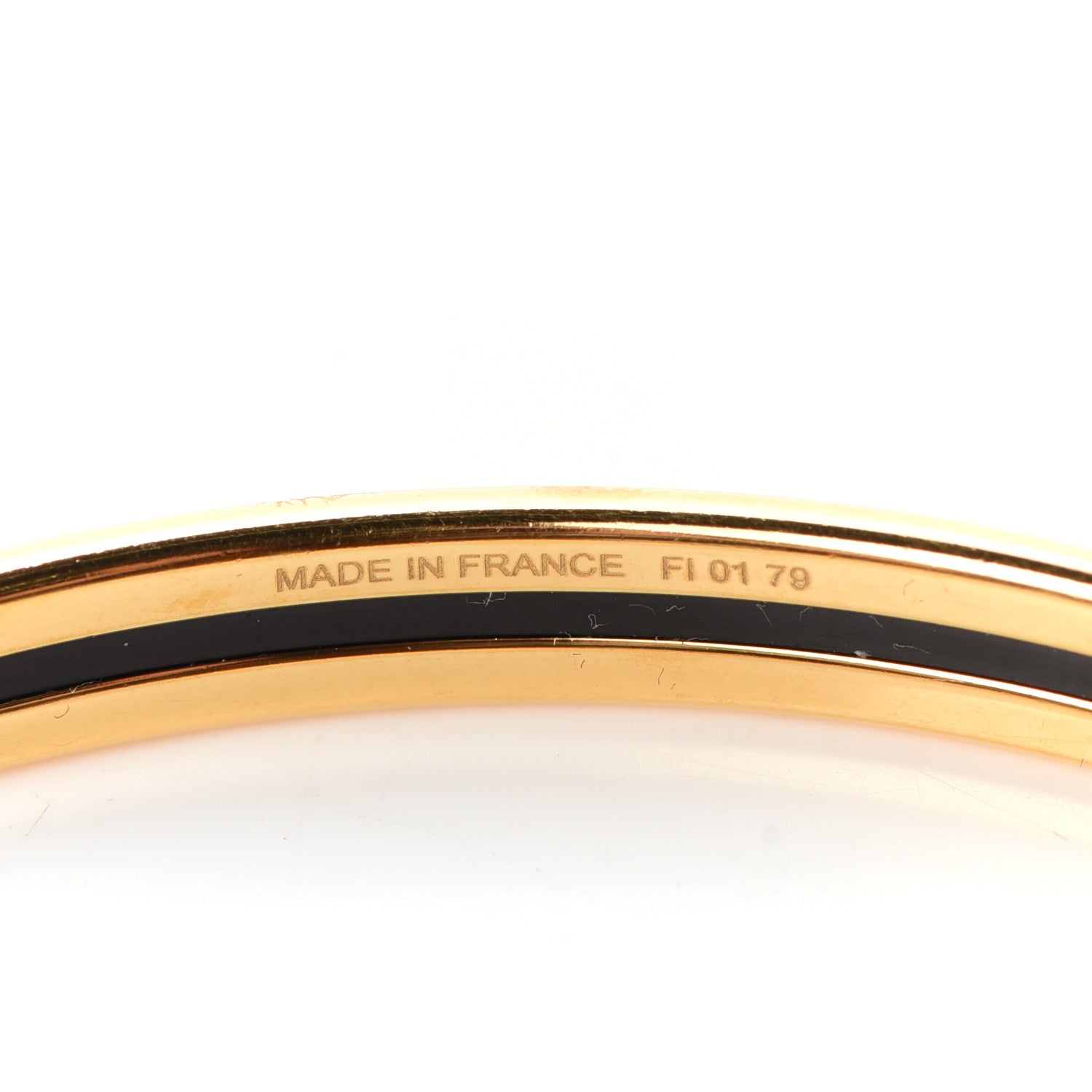 Hermes Enamel Printed Extra Narrow Plain Bracelet 70 Orange 4 of 5
