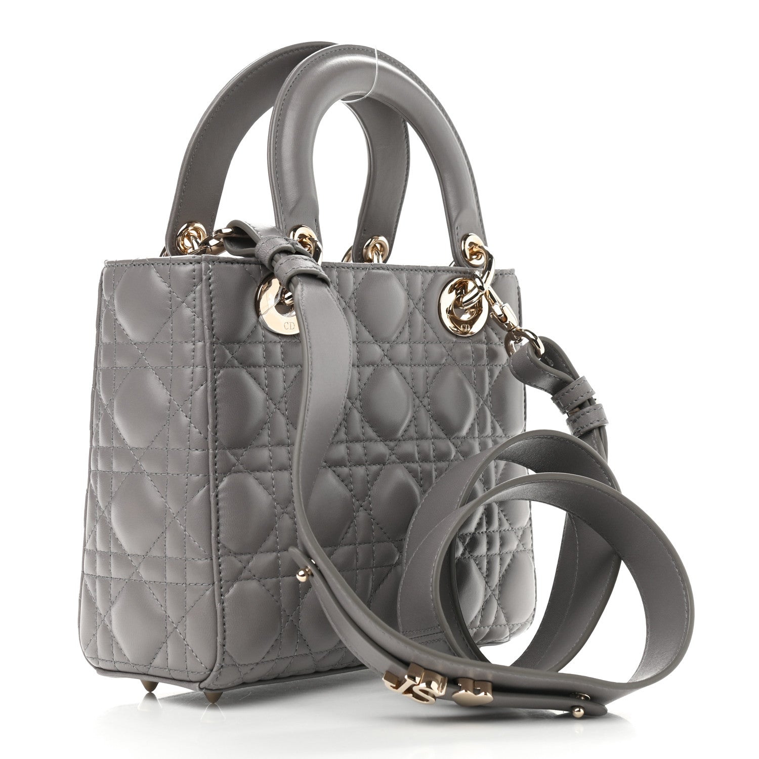 Christian Dior Lambskin Cannage Small My ABCDior Lady Dior Grey 3 of 9