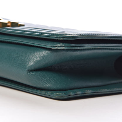 Chanel Caviar Quilted Medium Boy Flap Green 13 of 15