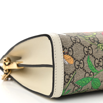 Gucci GG Supreme Monogram Flora Web Small Ophidia Chain Shoulder Bag White 10 of 12