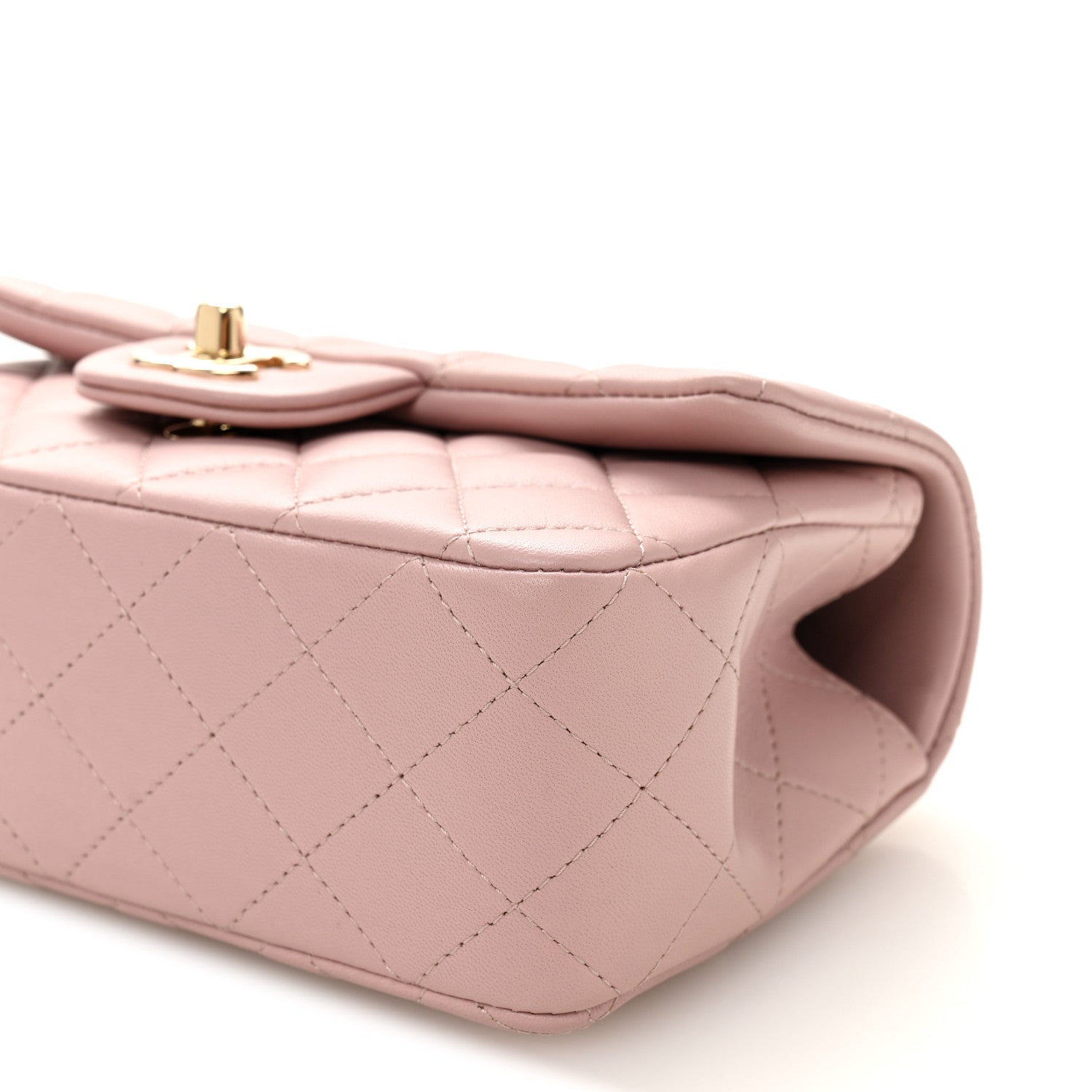 Chanel Lambskin Quilted Mini Top Handle Rectangular Flap Light Pink 10 of 10