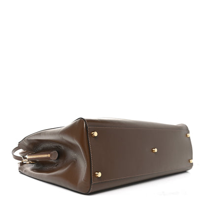 Gucci GG Supreme Monogram Azalea Calfskin Web Large Jackie 1961 Tote Beige Ebony Brown Sugar 4 of 10