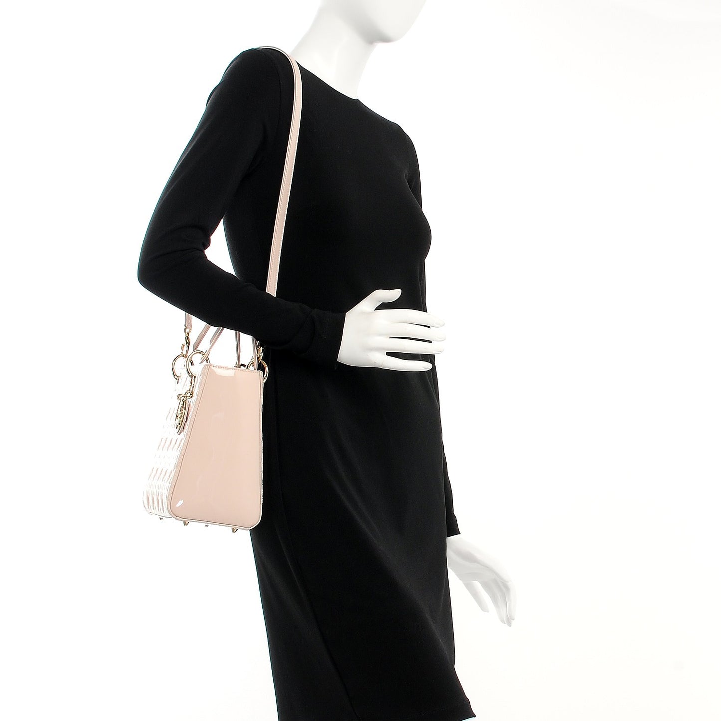 Patent Cannage Medium Lady Dior Light Pink