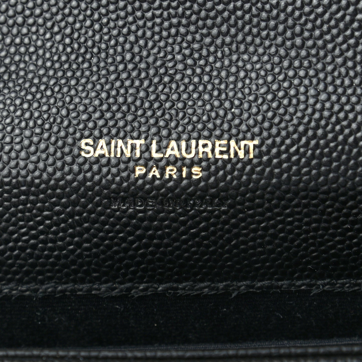 Grain De Poudre Matelasse Chevron Monogram Envelope Clutch Black