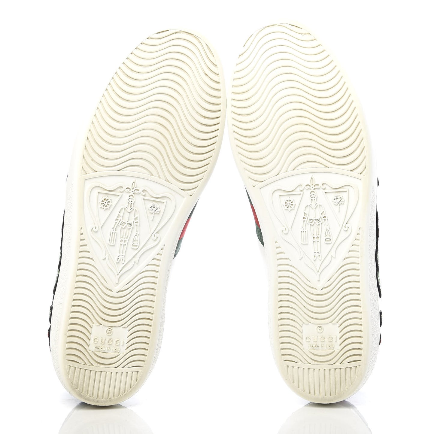 Calfskin Web Floral Embroidered Womens Ace Sneakers 35.5 White