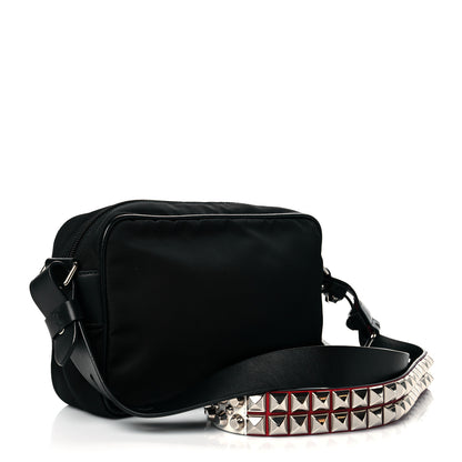 Prada Tessuto Nylon Studded New Vela Shoulder Bag Black Fuoco 3 of 11