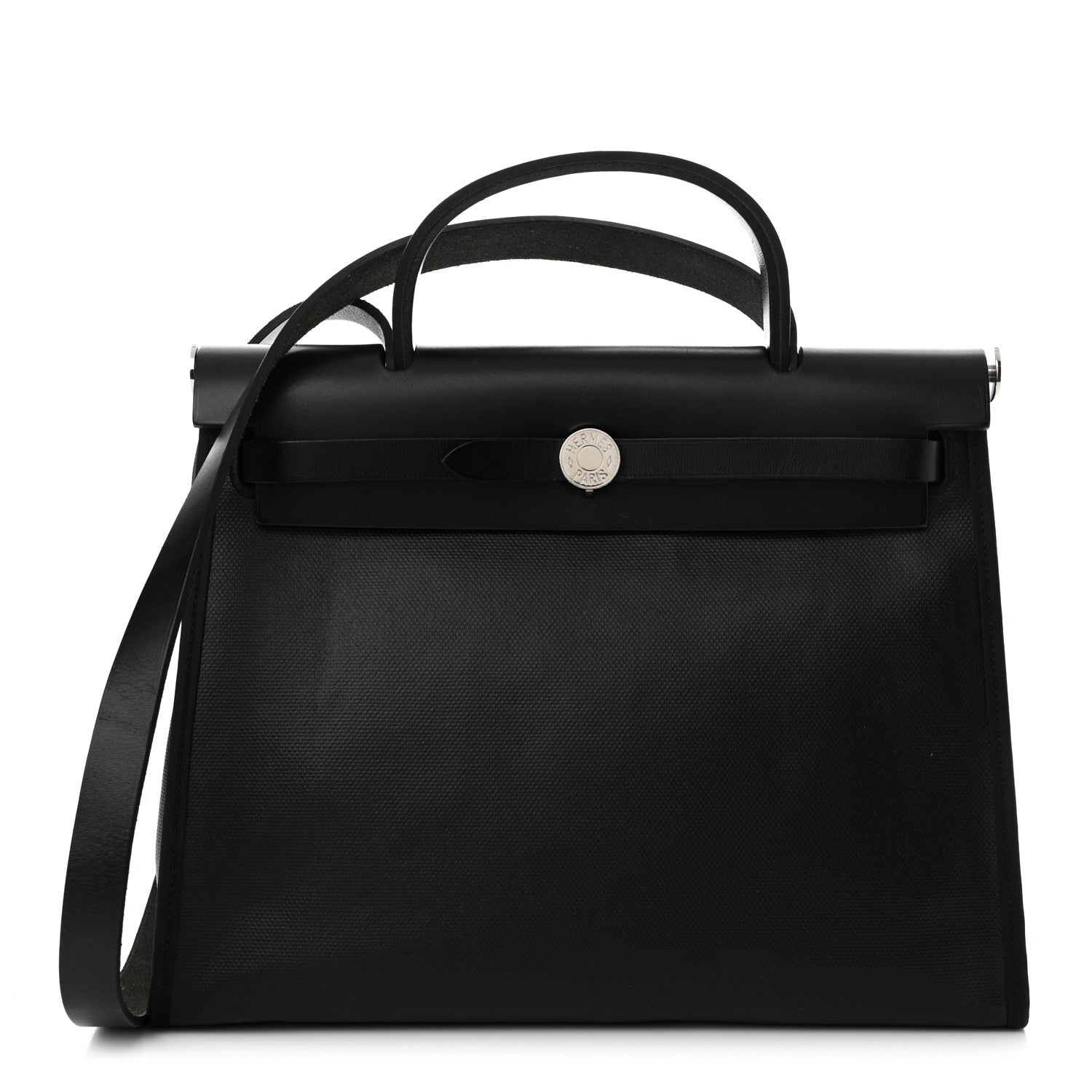 Hermes Toile H Berline Vache Hunter Herbag Zip PM 31 Black Ecru 1 of 16