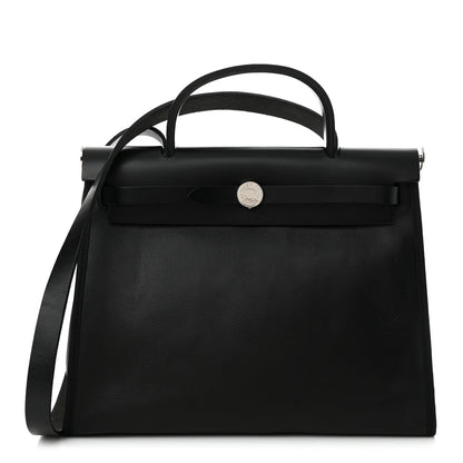 Hermes Toile H Berline Vache Hunter Herbag Zip PM 31 Black Ecru 1 of 16