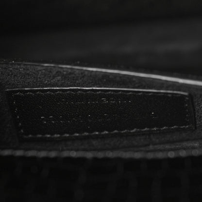 Saint Laurent Calfskin Crocodile Embossed Medium Monogram Sunset Black 7 of 9