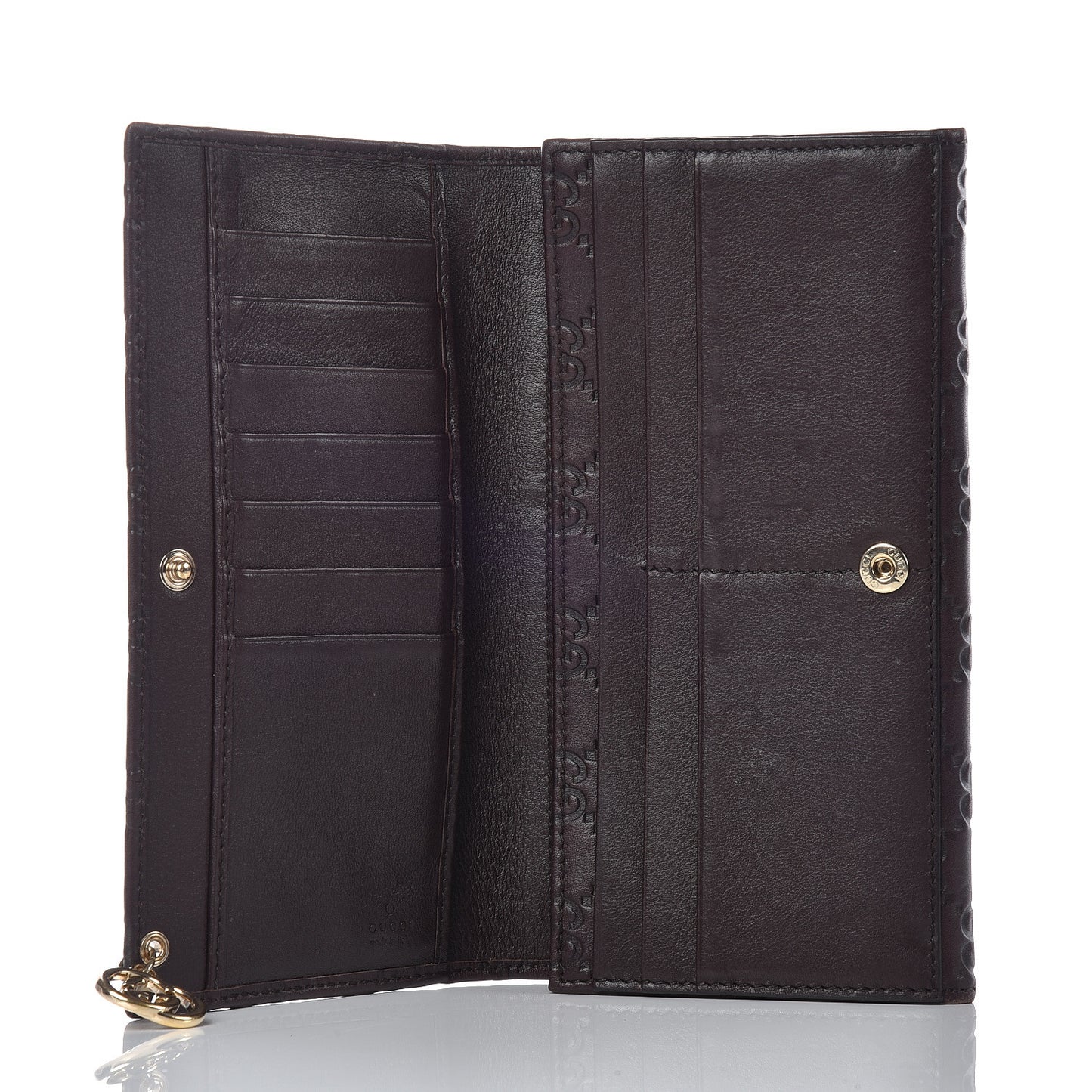 Guccissima Signature GG Pierce Continental Wallet Chocolate