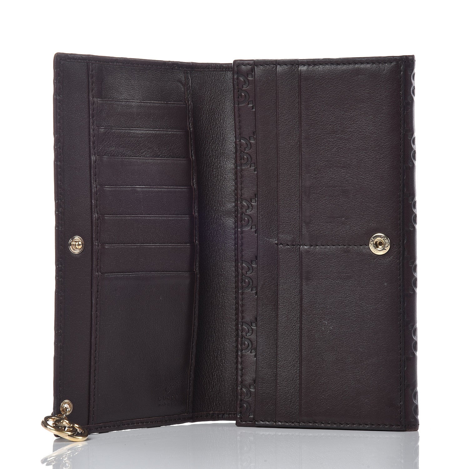Gucci Guccissima Signature GG Pierce Continental Wallet Chocolate 5 of 11