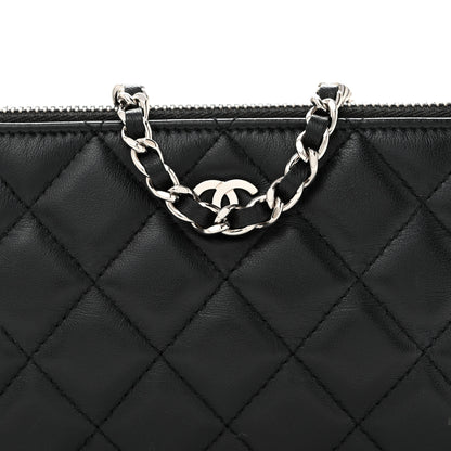 Chanel Lambskin Quilted Small Clutch With Chain Black 9 of 14