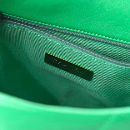 Chanel Goatskin Quilted Large 19 Flap Green 8 of 10