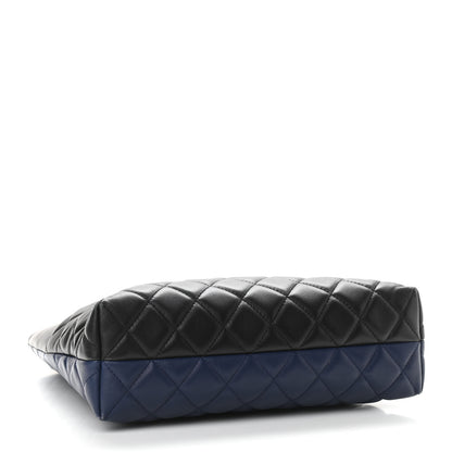 Chanel Lambskin Quilted Small Urban Delight Tote Black Blue 4 of 15