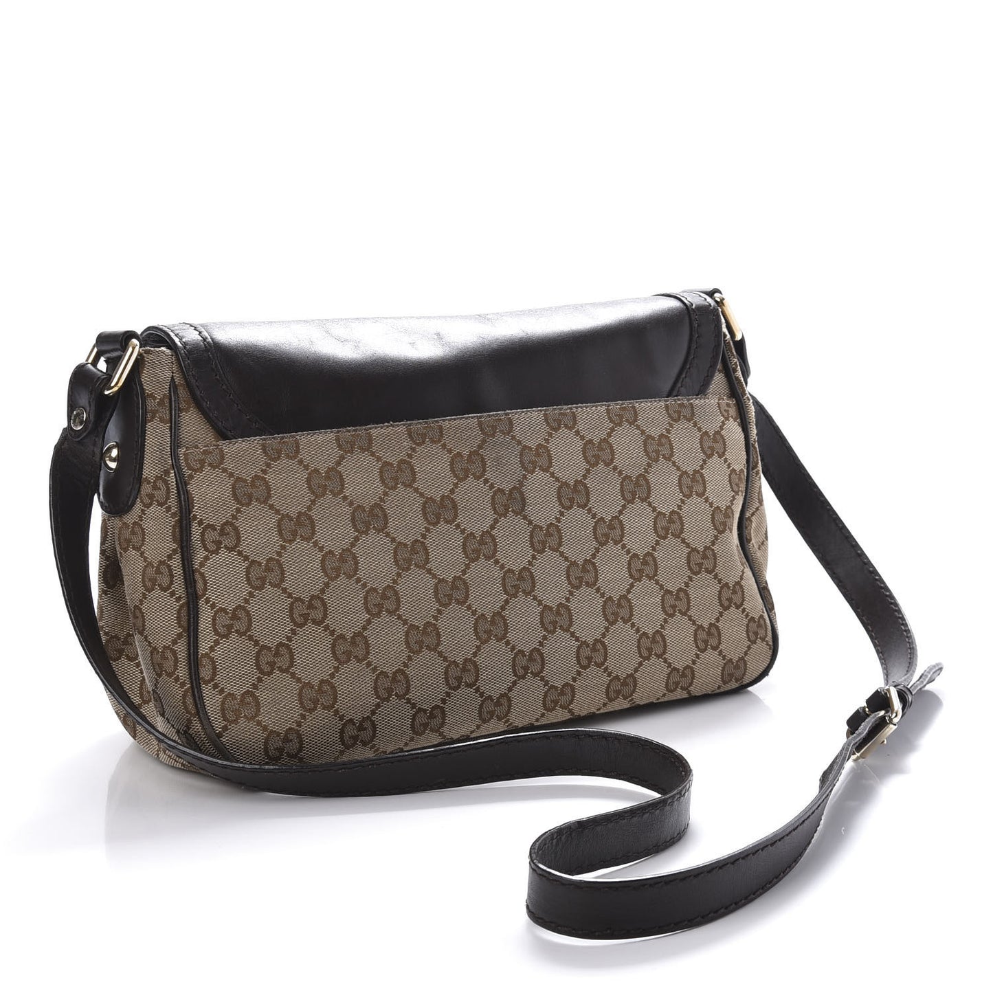 Monogram Techno Horsebit Large Shoulder Flap Bag Brown