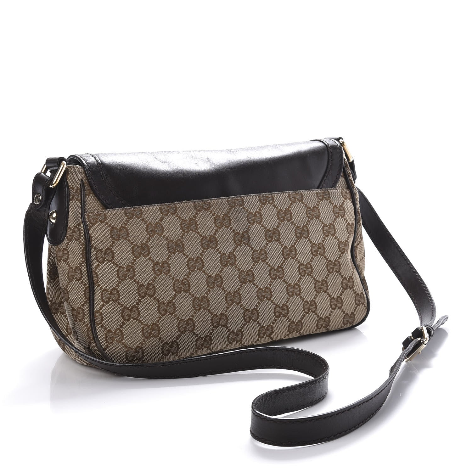 Gucci Monogram Techno Horsebit Large Shoulder Flap Bag Brown 3 of 11